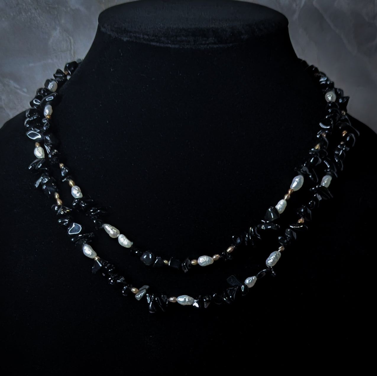 Obsidian Double Strand Necklace
