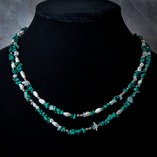 Malachite Double Strand Necklace