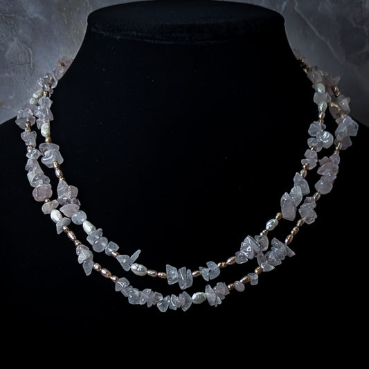Rose Quartz Double Strand Necklace
