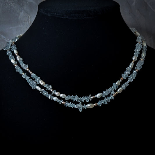 Aquamarine Double Strand Necklace