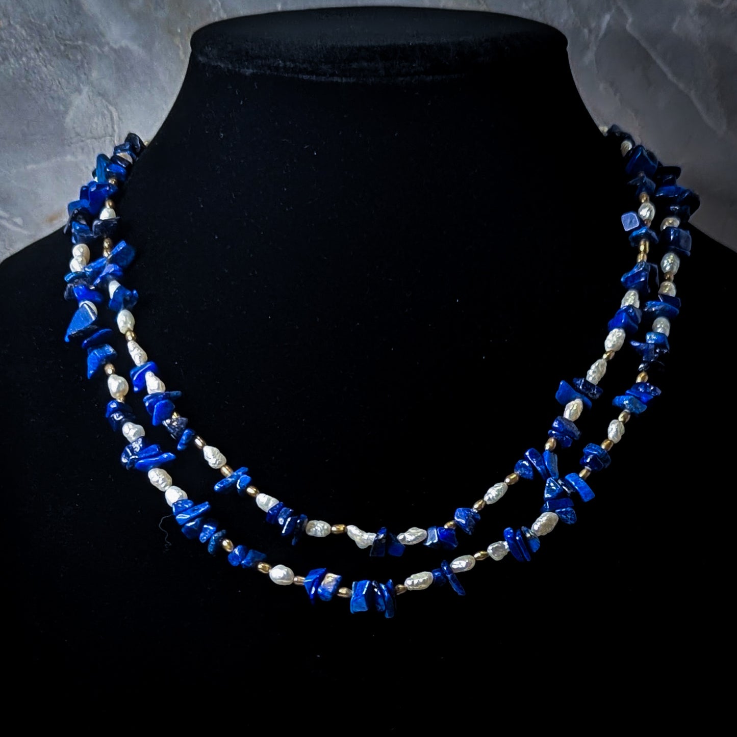 Lapis Lazuli Double Strand Necklace