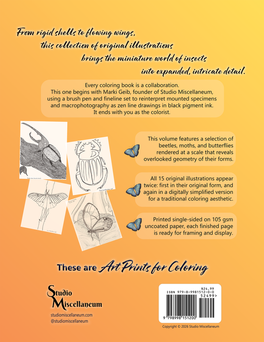 Art Prints for Coloring: Insects Vol. 1