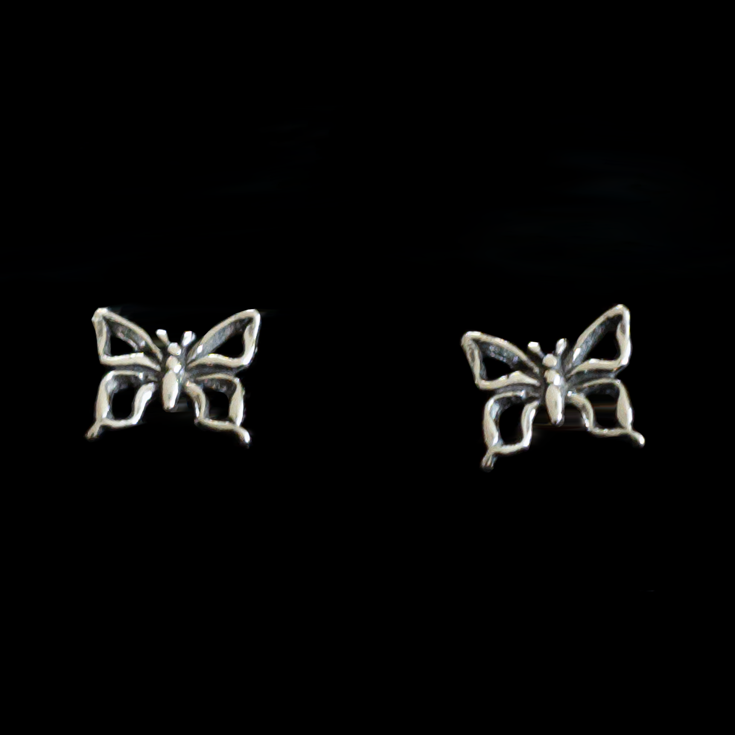Silver Butterfly Stud Earrings