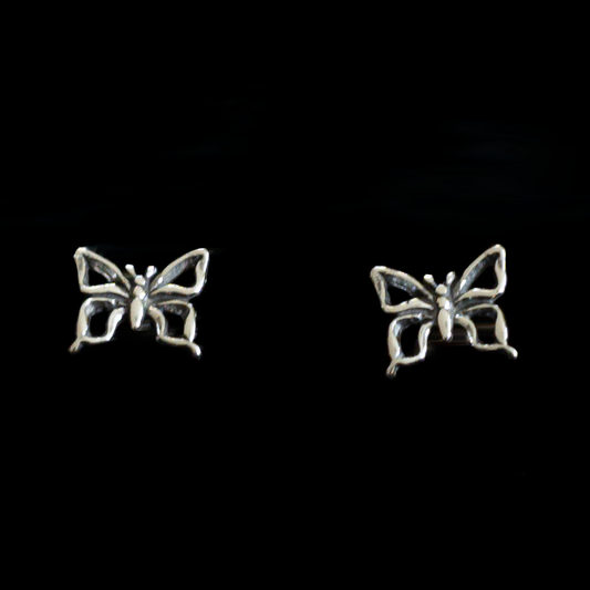 Silver Butterfly Stud Earrings