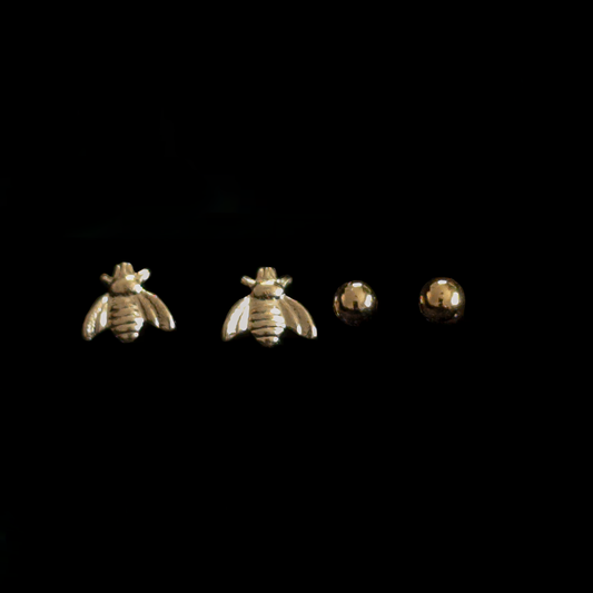 Bee & Ball Stud Set - Gold-Filled