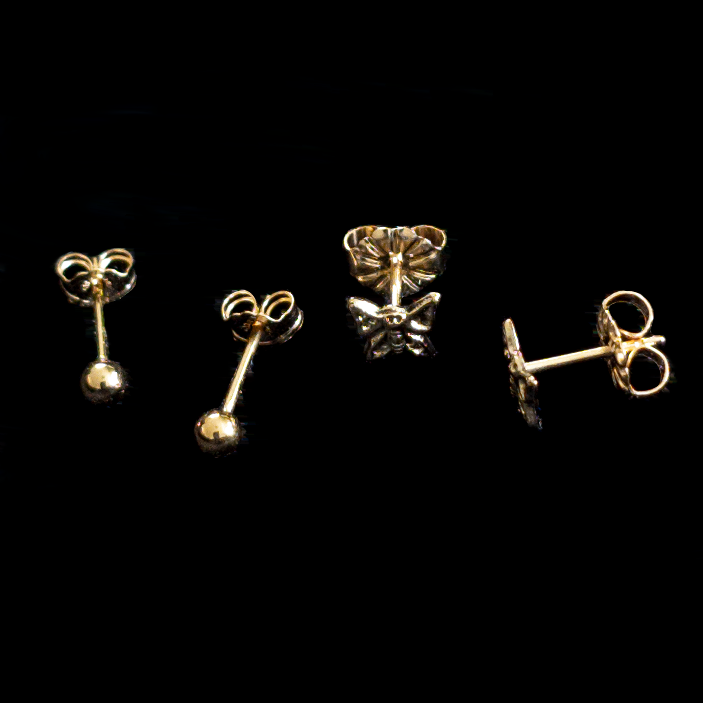 Butterfly & Ball Stud Set - Gold-Filled